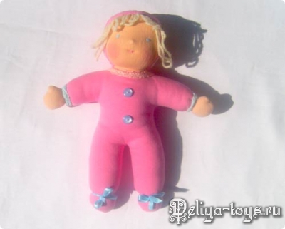Вальдорфская кукла в пришивном комбинезоне. Кукла ручной работы. Игровая кукла для детей. Handmade waldorf doll. Ласкательная куколка.